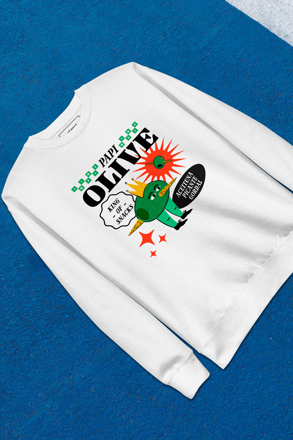 Papi Olive Sweatshirt - White