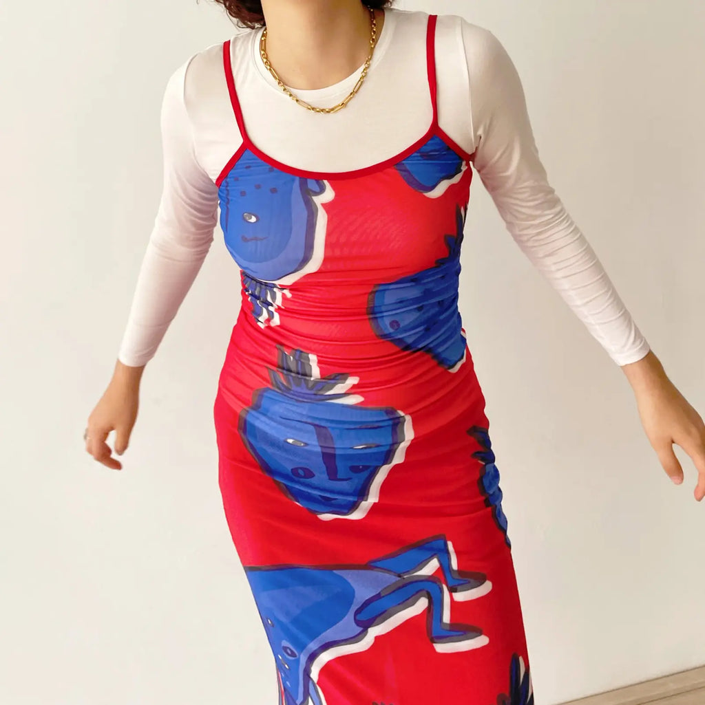 STRAWBERRY MESH DRESS