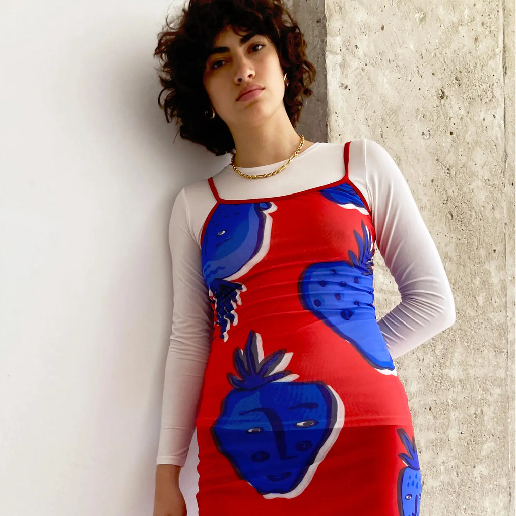 STRAWBERRY MESH DRESS