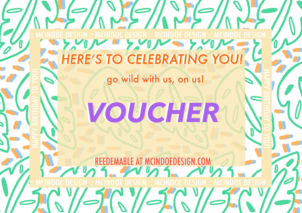 GIFT CARD - MCINDOE DESIGN - tropical - printed - clothing - travel - beach